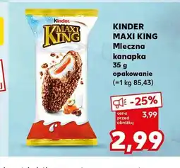 Kaufland Mleczna kanapka KINDER MAXI KING oferta