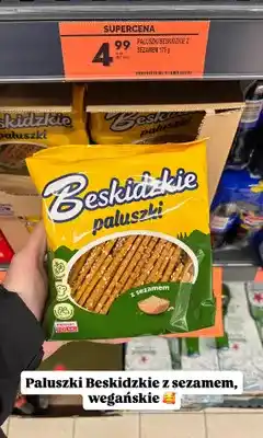 Biedronka Paluszki Beskidzkie z sezamem wegańskie oferta