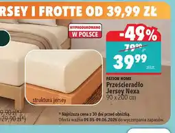 Biedronka Prześcieradło Jersey Nexa PATION HOME 90x200cm oferta