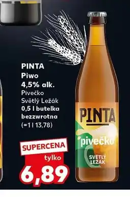Kaufland Piwo Browar Pinta Pivečko Světlý Ležák 4,5% alk oferta