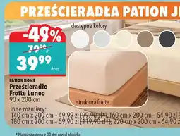 Biedronka Prześcieradło Frotte Luneo PATION HOME 90x200cm oferta