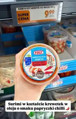 Biedronka Surimi w kształcie krewetek w oleju o smaku papryczki chilli Vici oferta