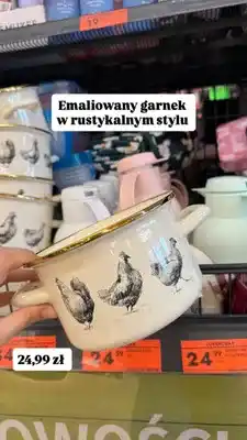 Biedronka Emaliowany garnek w rustykalnym stylu oferta