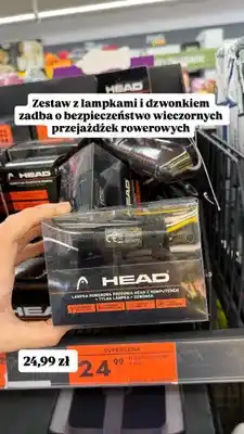 Biedronka Lampka rowerowa przednia z komputerem + tylna lampka + dzwonek HEAD oferta
