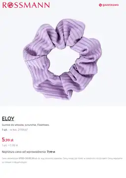 Rossmann ELOY Gumka do włosów, scrunchie, Fioletowa oferta
