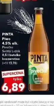 Kaufland PINTA Piwo 4,5% alk. Pivečko Světlý Ležák oferta