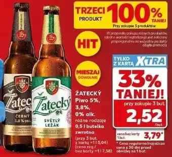 Kaufland ŽATECKÝ Piwo 5%, 3,8%, 0% alk. różne rodzaje oferta