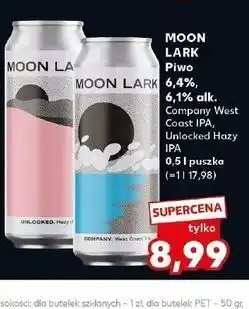 Kaufland MOON LARK Piwo 6,4%, 6,1% alk. Company West Coast IPA, Unlocked Hazy IPA oferta