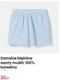 Pepco Damskie błękitne szorty muślin 100% bawełna oferta