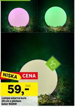 Leroy Merlin Lampa solarna kula 20cm z pilotem kolor RGBW oferta