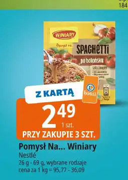 E.Leclerc Spaghetti po bolońsku Winiary Pomysł Na oferta