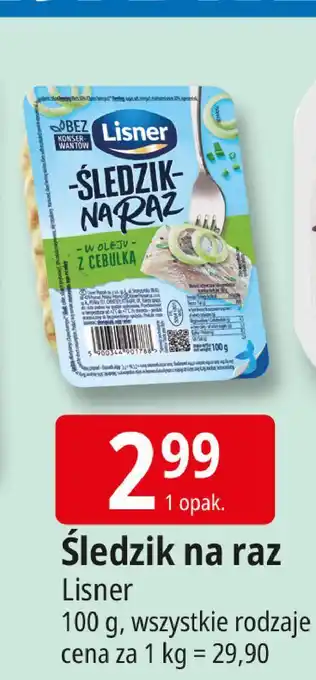 E.Leclerc Śledzik na raz z cebulką Lisner Na Raz oferta