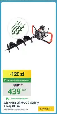 ERLI Wiertnica ORMOC 3 świdry + olej 100ml oferta