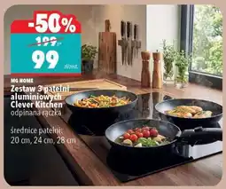Biedronka Zestaw 3 patelni aluminiowych Clever Kitchen oferta