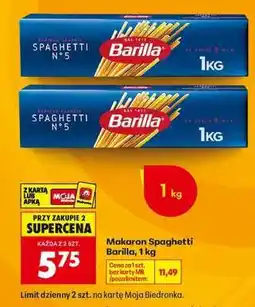 Biedronka Makaron spaghetti Barilla 1 kg oferta