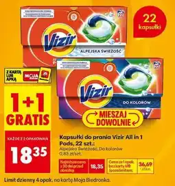 Biedronka Kapsułki do prania Vizir All in 1 Pods, 22 szt oferta