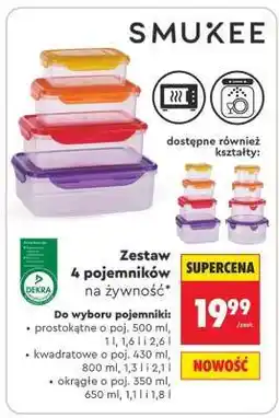 Biedronka Zestaw 4 pojemników na żywność oferta