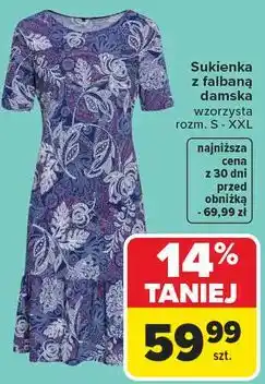 Carrefour Sukienka z falbaną damska oferta