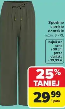Carrefour Spodnie cienkie damskie oferta