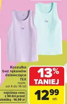 Carrefour Koszulka bez rękawów dziewczęca TEX oferta
