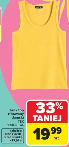 Carrefour Tank top ribowany damski TEX oferta