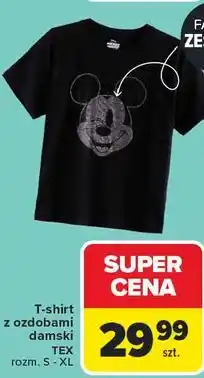 Carrefour T-shirt z ozdobami damski TEX oferta