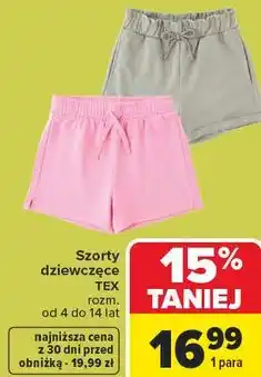 Carrefour Szorty dziewczęce TEX oferta