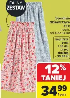 Carrefour Spodnie dziewczęce TEX oferta
