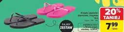 Carrefour Klapki japonki damskie, męskie TEX oferta
