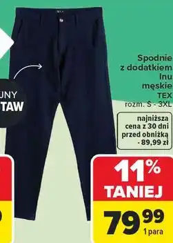 Carrefour Spodnie z dodatkiem lnu męskie TEX oferta