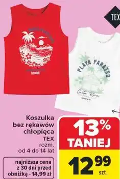 Carrefour Koszulka bez rękawów chłopięca TEX oferta