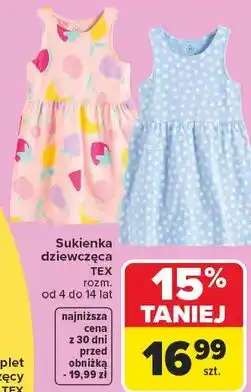 Carrefour Sukienka dziewczęca TEX oferta