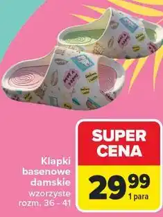 Carrefour Klapki basenowe damskie wzorzyste oferta