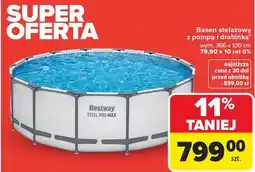 Carrefour Basen stelażowy z pompą i drabinką* wym. 366 x 100 cm Bestway oferta