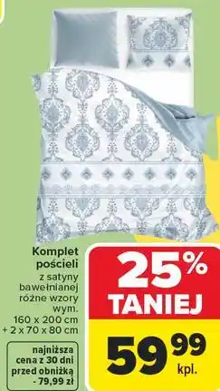 Carrefour Komplet pościeli z satyny bawełnianej oferta
