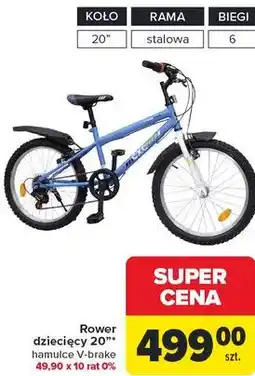 Carrefour Rower dziecięcy 20 hamulce V-brake oferta