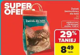 Carrefour Żwirek bentonitowy dla kota 5 l 1,70/l oferta