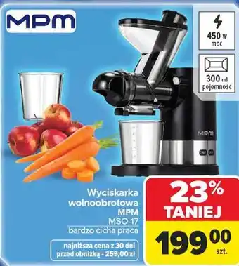 Carrefour Wyciskarka wolnoobrotowa MPM MSO-17 oferta