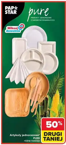 Carrefour Artykuły jednorazowe PURE różne rodzaje oferta