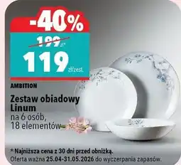 Biedronka AMBITION Zestaw obiadowy Linum oferta