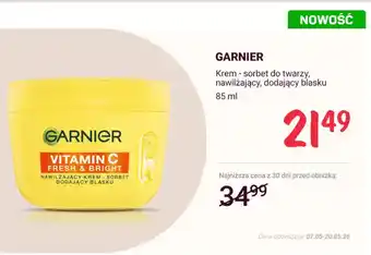 Rossmann Krem-sorbet do twarzy nawilżający dodający blasku Garnier Vitamin C Fresh & Bright oferta