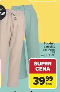 Carrefour Spodnie damskie à la lniane dł. 7/8 oferta