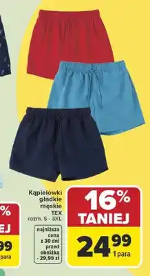 Carrefour Kąpielówki gładkie męskie TEX rozm. S-3XL oferta