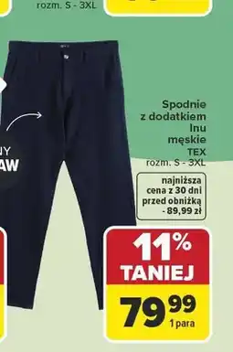 Carrefour Spodnie z dodatkiem lnu męskie TEX rozm. S-3XL oferta