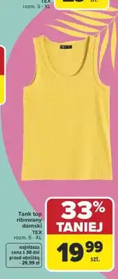 Carrefour Tank top ribowany damski TEX rozm. S-XL oferta