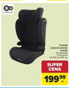 Carrefour Fotelik samochodowy Kinderkraft SPARK dla dziecka o wzroście od 100 do 150cm oferta