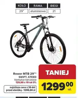 Carrefour Rower MTB 29 SWIFT hamulce tarczowe oferta