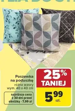 Carrefour Poszewka na poduszkę wym. 40x40cm oferta