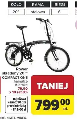 Carrefour Rower składany 20 COMPACT ONE hamulce V-brake oferta