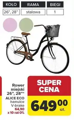 Carrefour Rower miejski 26 ALICE ECO hamulce V-brake oferta